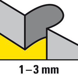 2 lames pour les coupes en courbe dans les tôles minces de 1 à 3 mm d’épaisseur
