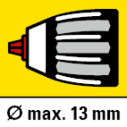 Apertura del mandrino portapunta max. 13 mm