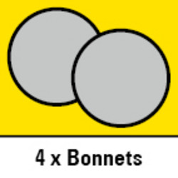 Avec 2 bonnets de lustrage en tissu éponge et 2 bonnets de lustrage synthétiques