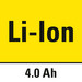 Batterie lithium-ion d’une capacité de 4 Ah