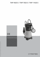 Bedienungsanleitung Schmutzwasser-Tauchpumpen TWP 4025 E / TWP 7025 E / TWP 11025 E  (DE)