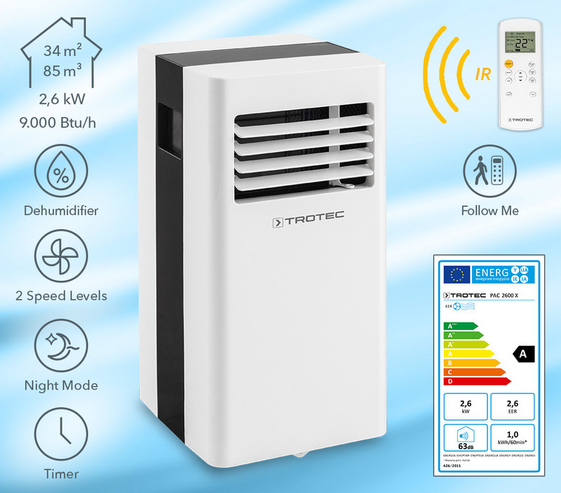 Condizionatori Ad Aria Compressa.Condizionatore D Aria Locale Pac 2600 X Trotec