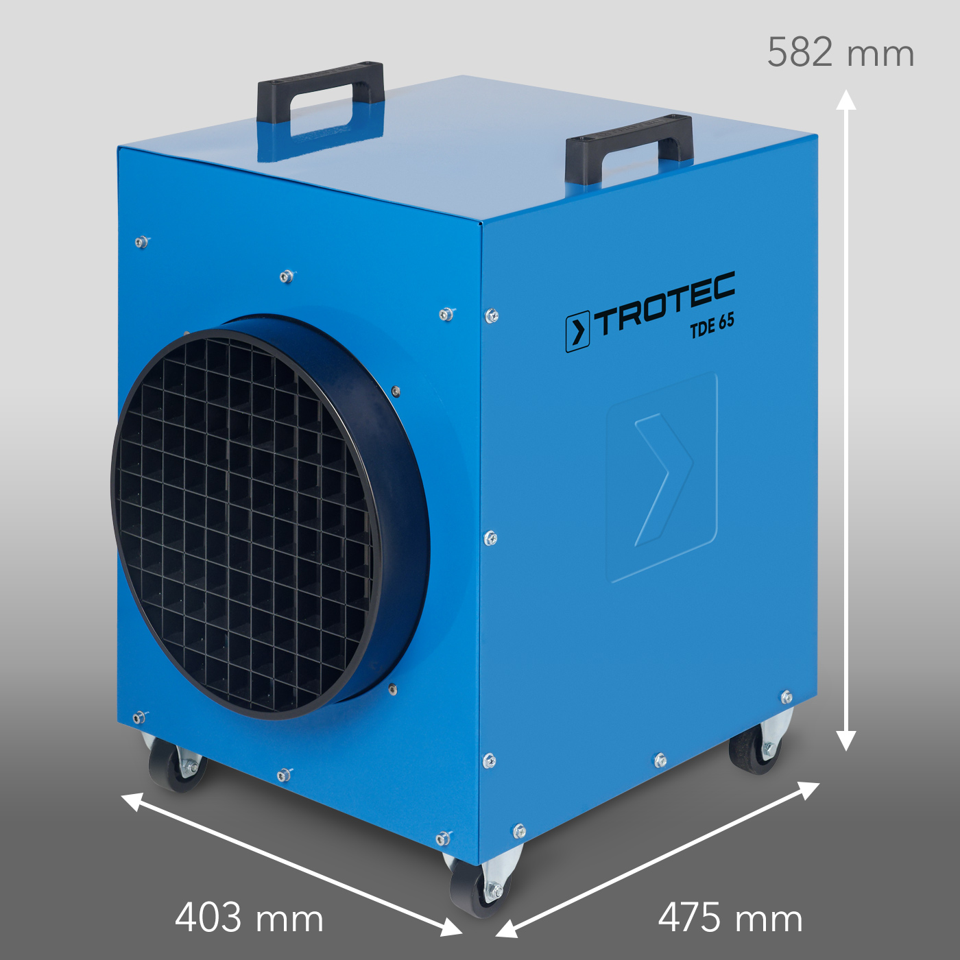 Costruzione robusta e adatta per cantieri – il riscaldatore elettrico TDE 65 della Trotec