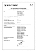 Déclaration de conformité déshumidificateur TTK 110 HEPA (INT)