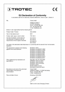 Déclaration de conformité déshumidificateur TTK 125 S (INT)