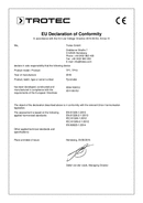 Déclaration de conformité Thermomètre infrarouge TP10 <2018 (INT)