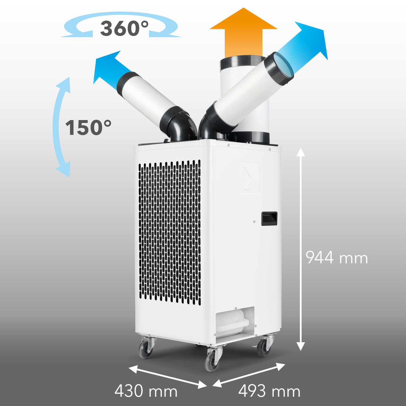 Deux conduites d’air froid orientables pour un refroidissement ponctuel