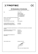 Dichiarazione di conformità Igrostato ambientale HG 125 (INT)