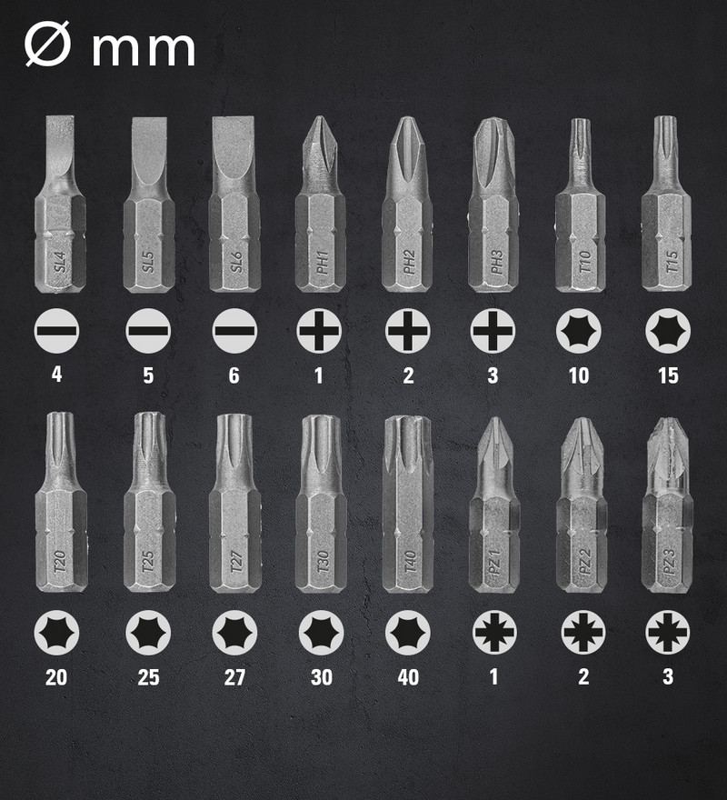 Embouts 1/4" en acier au chrome-vanadium