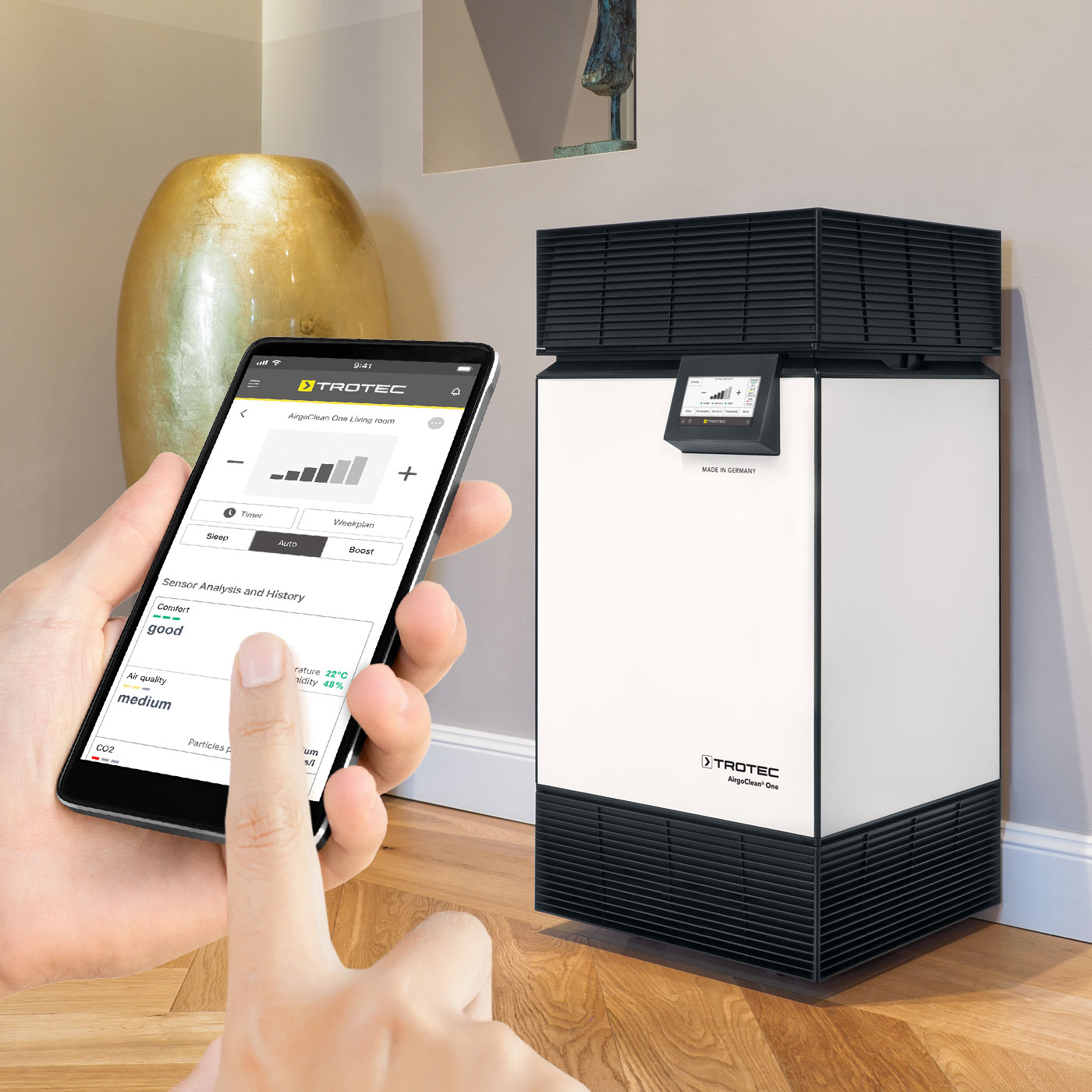 Il controllo completo del dispositivo consente una perfetta gestione tramite app