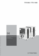 Istruzioni per l'uso Deumidificatori ad adsorbimento TTR 800 / TTR 1400 (INT)