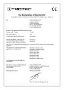 Konformitätserklärung Bautrockner TTK 200 (INT)