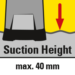 L’appareil pompe jusqu’à un niveau d’eau résiduel de 40 mm