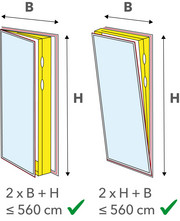 Mesure du pourtour 560 cm pour les portes de terrasses et de balcons et les fenêtres descendant jusqu’au sol