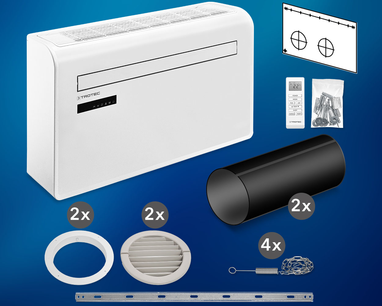 PAC-W 2600 SH : composition de la fourniture du climatiseur monobloc confort