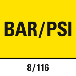 Pression réglable en bars ou en PSI