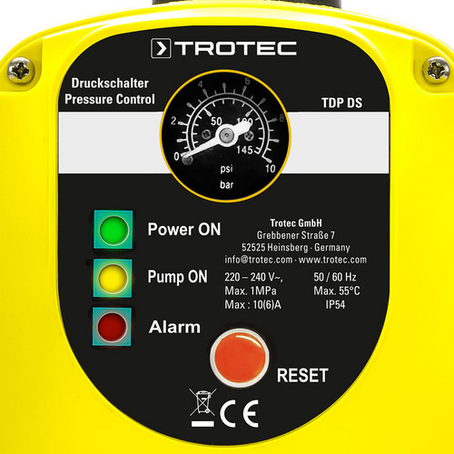 Pressostat TDP DS : le panneau de commande à LED