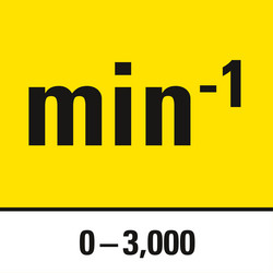 Régime à vide de 0 à 3 000 min-1