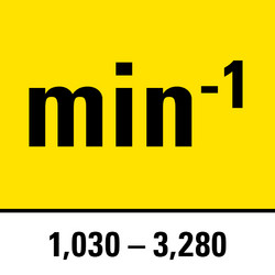 Régime à vide de 1 030 à 3 280 min-1