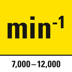 Régime à vide de 7 000 à 12 000 min-1