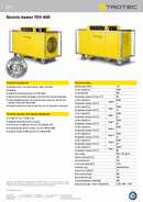 Scheda prodotto Riscaldamento elettrico ad aria calda TEH 400 (INT)