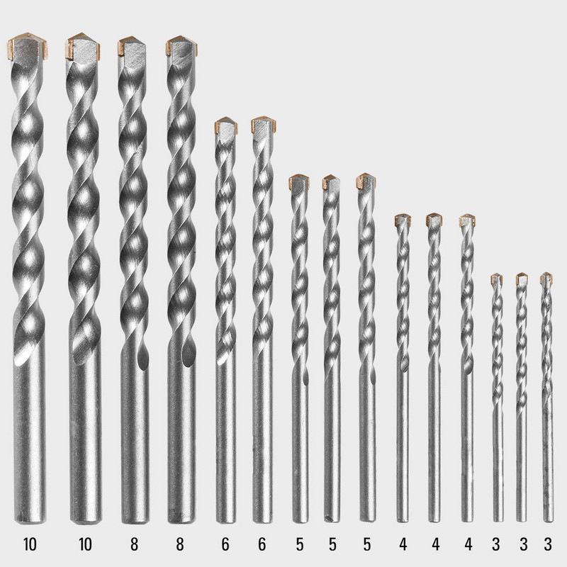 Set completo Trotec con 15 punte per forare murature, in acciaio di carbonio