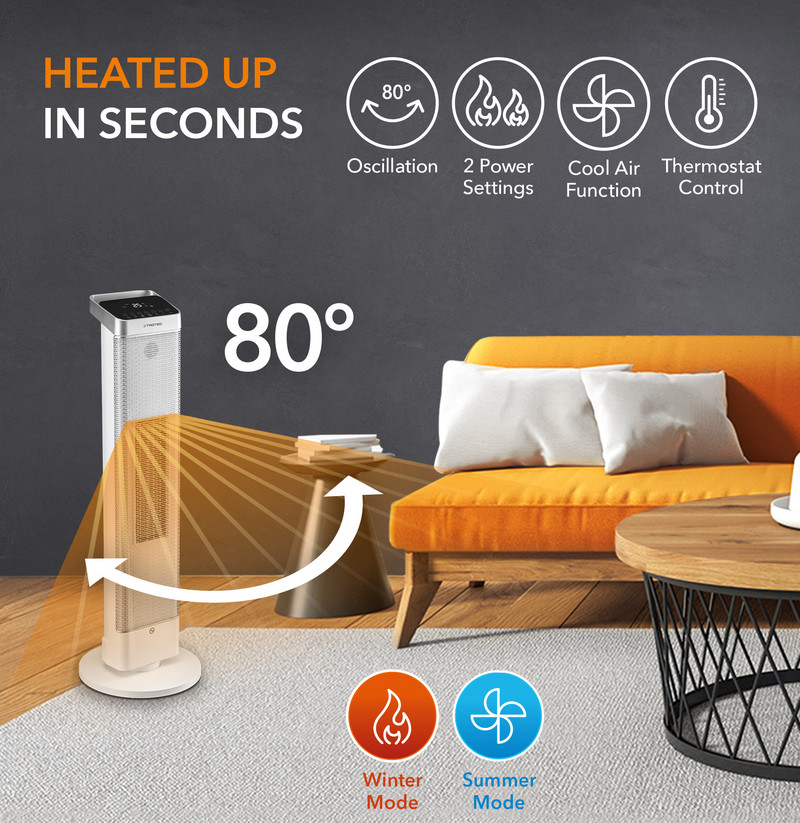TFC 25 E : chaleur oscillante sur 80°