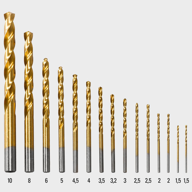 Trotec-Komplett-Set mit 15 HSS-Metallbohrern