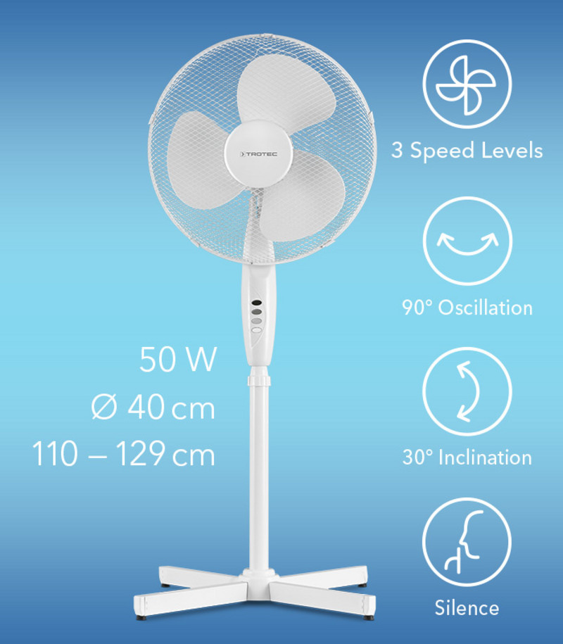 TVE 16 - ventilateur sur pied blanc