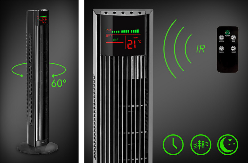 TVE 31 T : le ventilateur colonne design