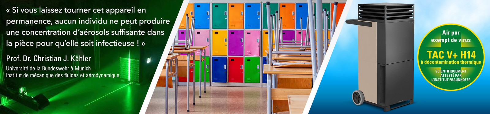 Un air ambiant sans bactéries ni virus dans les écoles et les établissements d’enseignement – une efficacité scientifiquement attestée !